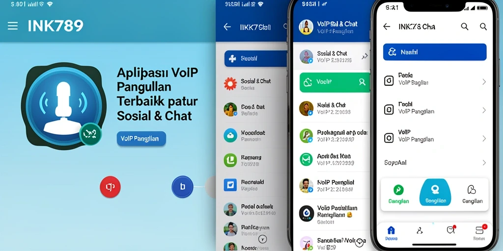Antarmuka aplikasi INK789 yang sederhana dan intuitif untuk VoIP Panggilan.