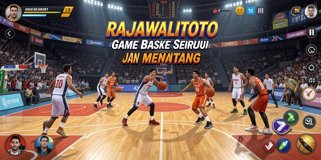 Tampilan antarmuka RAJAWALITOTO yang menarik dengan nuansa Basket.