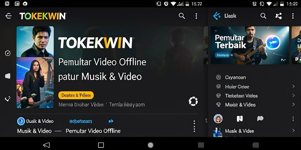 Antarmuka TOKEKWIN yang intuitif untuk Pemutar Video Offline.