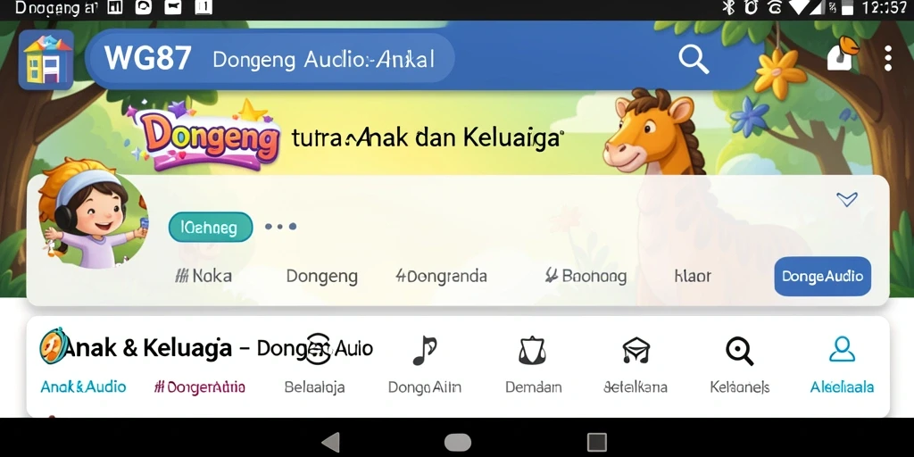 Antarmuka <strong>WG87</strong> yang ramah anak dengan berbagai pilihan dongeng audio.